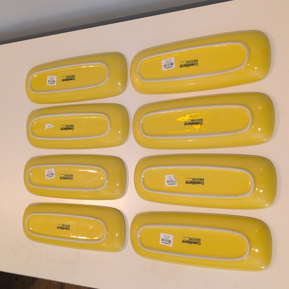 Crate & Barrel Ceramic Corn On The Cob Plates Set Of Eight (8) New With Tags - Picture 2 of 15